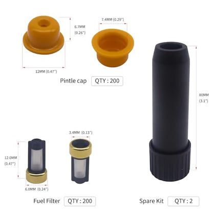 HiSport Fuel Injector Rebuild Service Repair Kits O-rings 200set/box | Micro Basket Filters Pintle Caps Spacers + Removal Tool