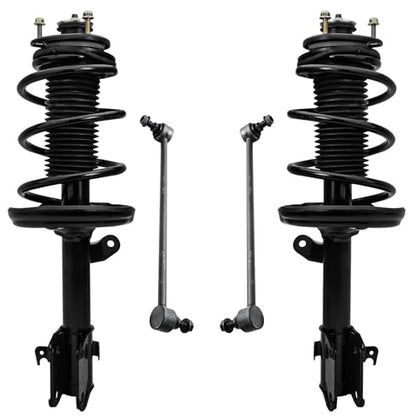 Detroit Axle - Front Struts Kit for 2006-2014 Honda Ridgeline 2007 2008 2009 2010 2011 2012 2013, 2 Ready Struts with Coil Spring Assembly, 2 Sway Bar End Links Replacement Suspension Kit - size: 4QS1201274/Sway Kit