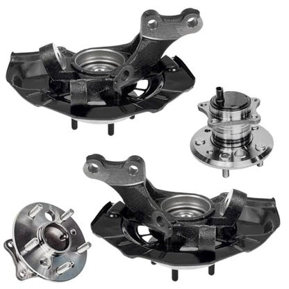 Detroit Axle - 4pc Steering Knuckles Kit for 07-11 Toyota Camry, 07-12 Lexus ES350, 2 Front Steering Knuckles & Wheel Bearing Hubs 2 Rear Wheel Bearing Hubs 2007 2008 2009 2010 2011 Replacement - size: 4UW50555/Kit