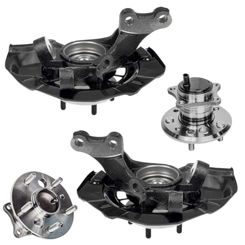 Detroit Axle - 4pc Steering Knuckles Kit for 07-11 Toyota Camry, 07-12 Lexus ES350, 2 Front Steering Knuckles & Wheel Bearing Hubs 2 Rear Wheel Bearing Hubs 2007 2008 2009 2010 2011 Replacement - size: 4UW50555/Kit