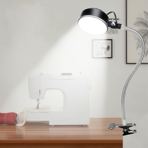 Clamp Light, LED Work Light with Flexible & Strong Clip for Workshop, Sewing, Lathe, Bandsaw, Workbench, Desk, Bright Small Area Task Lighting, 2000 Lumens, Silver - color: Silver
