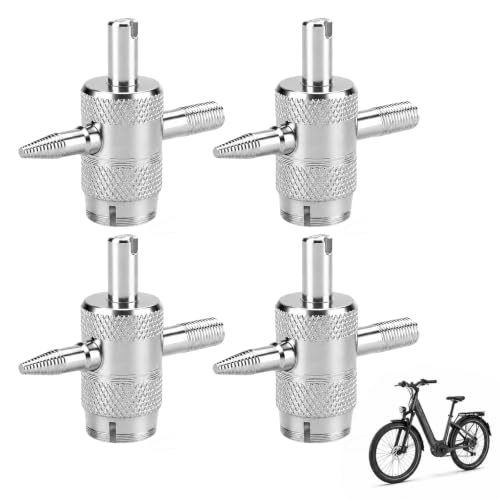 2PCS 4-Way Valve Core Removal Tool 4-in-1 Universal Valve Stem Tool | Multifunctional Tire Valve Stem Removal Tool for Car Bicycle Bike Motorcycle Tire Repair Accessories