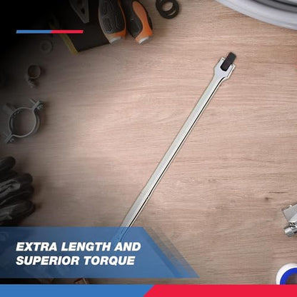 Neiko 00211A 1/2-Inch-Drive Extension Breaker Bar, 18 Inches Long, Made with CrV Steel - size: 18" Length, style: 1/2" Drive
