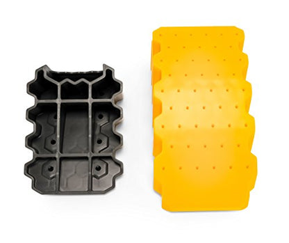 Camco Curved Camper/RV Leveler & Wheel Chock - Features Heavy Duty Honeycomb Design & Includes Non-Slip Rubber Grippers on Wheel Chock - Compatible w/Trailers Up to 30,000 lbs - 1-Pack (44423) | Honeycomb leveler with non-slip grippers; compatible with tr