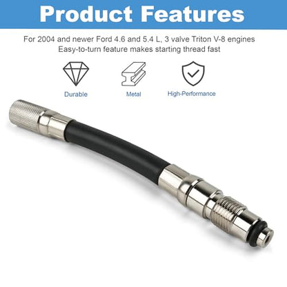 14mm Compression Tester Adapter 5607 for 2004 and Newer Ford | Compatible With 4.6 and 5.4 L, 3 valve Triton V-8 Engines