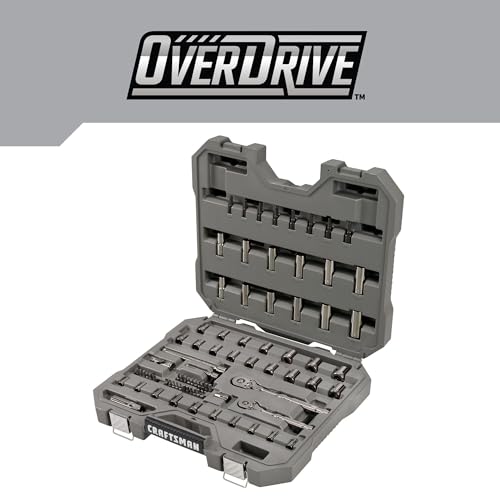 CRAFTSMAN OVERDRIVE 80-Piece Gunmetal Chrome Mechanics Tool Set, Standard SAE/Metric Socket Set, with Hard Case (CMMT99080L)