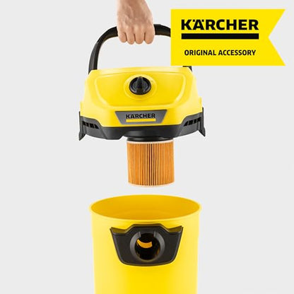 Karcher Cartridge Filter for Karcher Wet Dry Vacuum Cleaners - Compatible with WD 1 Compact, WD 2-18 and WD 3 - style: WD 1 Compact, WD 2, WD 3 Filter
