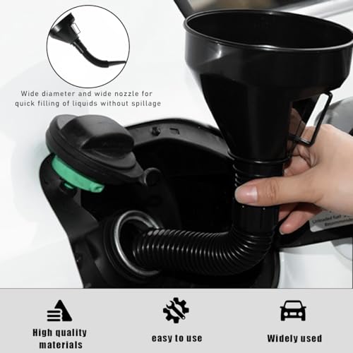 Wide Mouth Oil Funnel with Flexible Extension, Large Funnels for Automotive Use, Vehicle Nozzle Hose with Handle Mesh Removable Mesh Screen Filter, Car Accessories