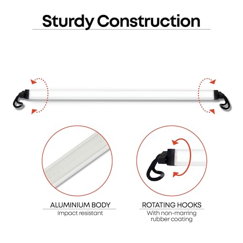 Groz 5000 Lumen Rechargeable Under-Hood Light - Expandable 46.5"-68" Aluminum Work Light for Automotive Repair (55123) - color: Silver Housing