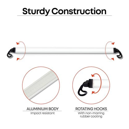 Groz 5000 Lumen Rechargeable Under-Hood Light - Expandable 46.5"-68" Aluminum Work Light for Automotive Repair (55123) - color: Silver Housing