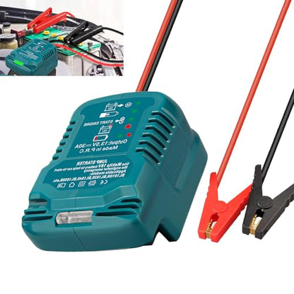 Jump Starter Adapter for Makita 18V Li-ion Battery Powered with Jumper Cable Clamps Portable Car Charger Jump Starter(Battery Not Included) - style: For Makita