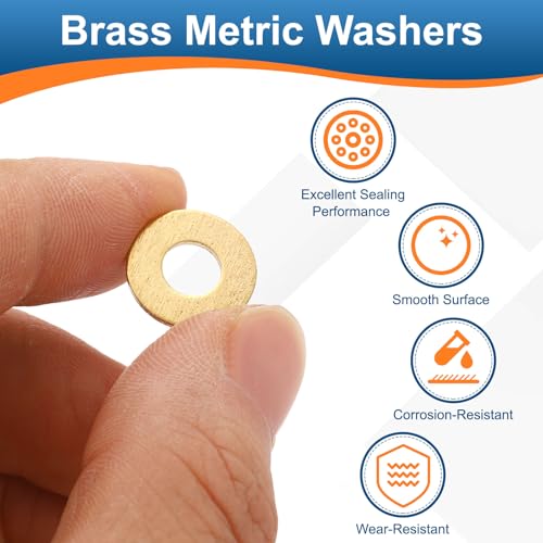 PATIKIL M6 Brass Flat Washer, 50 Pcs 6mm ID 14mm OD 1mm Thick Metric Washers Metal Sealing Gasket Ring for Screws Bolts Factories Home Outdoor Projects - size: M6 x 14 x 1mm