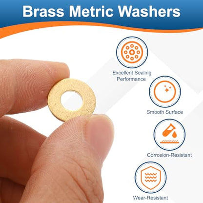 PATIKIL M6 Brass Flat Washer, 50 Pcs 6mm ID 14mm OD 1mm Thick Metric Washers Metal Sealing Gasket Ring for Screws Bolts Factories Home Outdoor Projects - size: M6 x 14 x 1mm