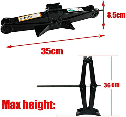 DICN Scissor Screw Jack Lift for Car Van Vehicles 2 Ton 4.2-15 Inch Portable with Handle for Spare Tire Changing Remove - size: Standard Scissor Jack