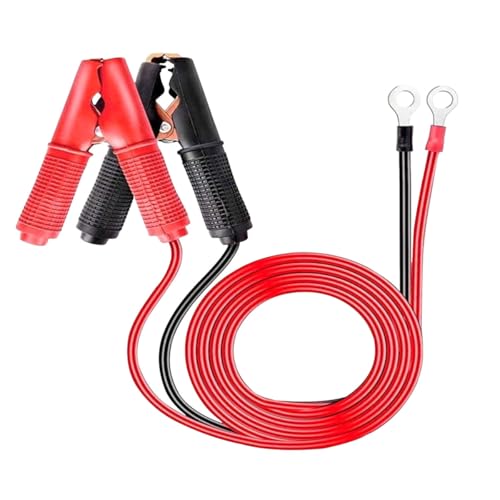ZIMISI 2PCS Alligator Clips Booster Jumper Cable, 13 AWG 3.3FT Car Battery Jumper Cables with 6 mm Copper Terminal, 12V/24V Car Battery Charger Clips for Audio, Converter, Air Compressor