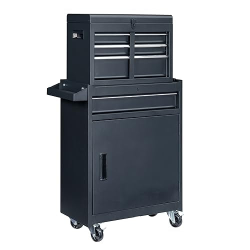 Rolling Tool Chest, Tool Box Organizer with Storage Cabinet, Portable Tool Cabinet, Rolling Tool Cart Utility Cart on Wheels, Industrial Mechanic Service Cart with Drawers for Garage, Repair Shop
