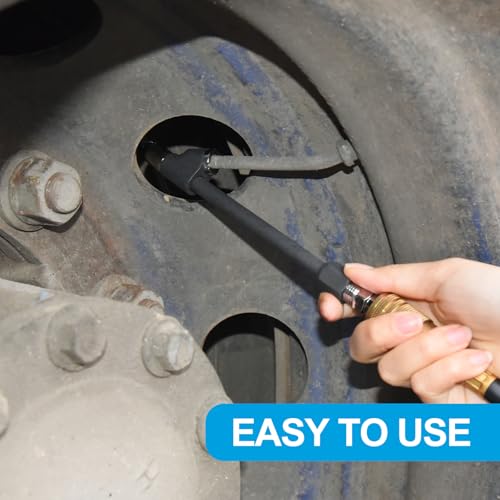 6.6" Air Chuck 1/4" FNPT Extended Reach Tire Chuck 2-Way Connection Tire Air Chucks for Tire Inflator Gauge and Air Compressor Accessories with Quick Plug (1 Pack) - size: 1 Pack