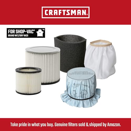 CRAFTSMAN CMXZVBE38774 2-2.5 Gal. Wet Dry Shop Vacuum Dust Collection Bags | For General Debris, Fits Most 2 to 2.5 Gallon Shop Vacuums, Collects Dry Only Debris, Reduces Cleanup Time, 3-Pack - style: 2-2.5 Gallon General Purpose