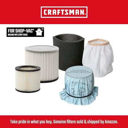 CRAFTSMAN CMXZVBE3877 10-14 Gal. Wet Dry Shop Vacuum Dust Collection Bags | For Fine Dust, Fits Most 10 to 14 Gallon Shop Vacuums, Collects Dry Fine Debris, Reduces Cleanup Time, 2-Pack - style: 10-14 Gallon Fine Dust
