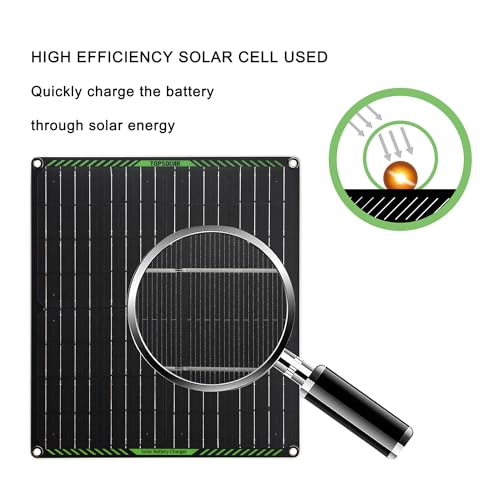 Topsolar 20W 18V Solar Panel Portable Battery Charger/Maintainer for Car, Motorcycle, Boat, RV, Trailer, Snowmobile - size: 20W