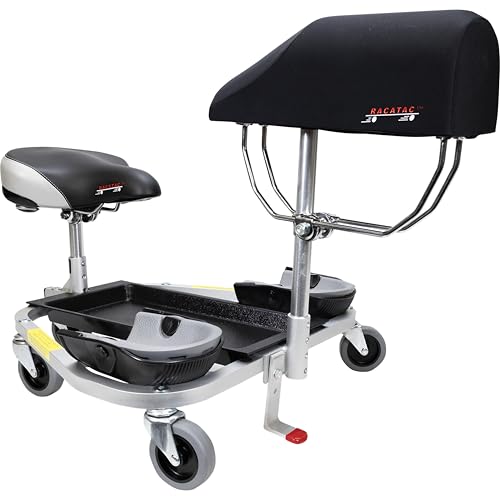 Racatac Kneeling Sitting Creeper with Chest Support, 2 Inch Casters, Rolling Knee Pads with Seat, Adjustable Seat, Knee Pads with Wheels, Assembled in USA, Floor Creeper, 01RACCS - size: 2 Inch, style: Chest Support
