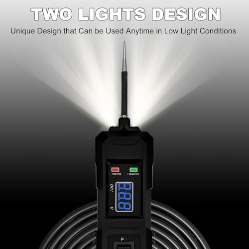 6V-48V DC Car Power Circuit Probe Tester with Dual LED Lights | Electric Circuit Tester Automotive,Fuse & Voltage Tester,Electrical Automotive Digital Display Short Finder with 4.5M Cable
