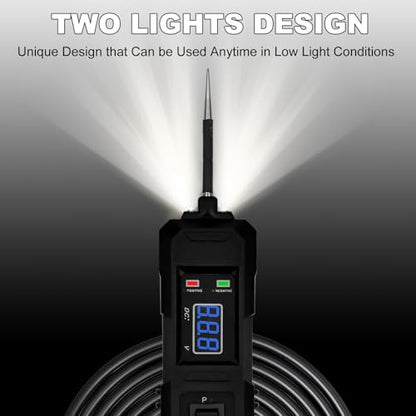 6V-48V DC Car Power Circuit Probe Tester with Dual LED Lights | Electric Circuit Tester Automotive,Fuse & Voltage Tester,Electrical Automotive Digital Display Short Finder with 4.5M Cable