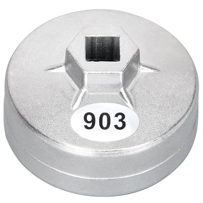 74mm Oil Filter Wrench: 14 Flutes Oil Filter Removal Tool Compatible with FL-910S/FL-500-S, BRIGGS-STRATTON 492932/695396/792326, FRAM PH8170, TECUMSEH 36563, WIX 57035 Lawn Mower Oil Filters