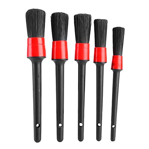 Generic 5pcs Car Detailing Brush Set, Dry Wet Dual Use Versatile Cleaning Tools for Interior, Wheels, and Dashboard, Comfortable Handle with Hanging Holes, for Cleaning Air Vents