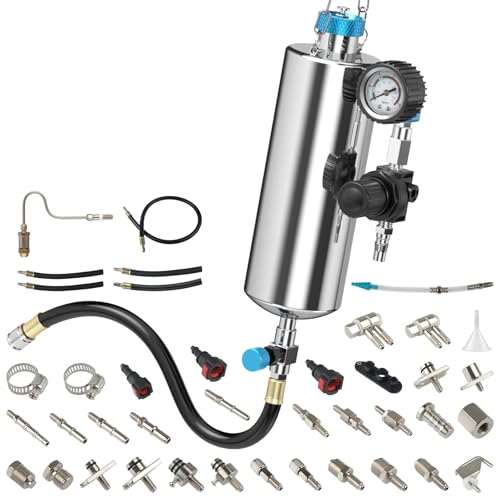 PLAYOCCAR Fuel Injector Cleaner Kit 1000ML 150PSI Non-Dismantling 21PC | For Gasoline Injector, Pressure Regulator & Intake System, 21-Piece Adapter Set, Efficient Fuel System Cleaning Tool