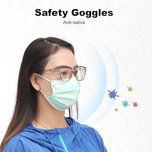 Stylish Safety Glasses Goggles for Women Girls Anti-fog Glasses Protective Eyewear Clear Glasses - color: Grey