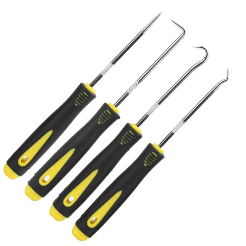 Set Precision Hook & Pick Tool Kit - 8PC Chrome Vanadium Steel O-Ring Gasket Puller with Anti-Slip Handle for Bicycle & Automotive Repair (6.5-Inch)‌