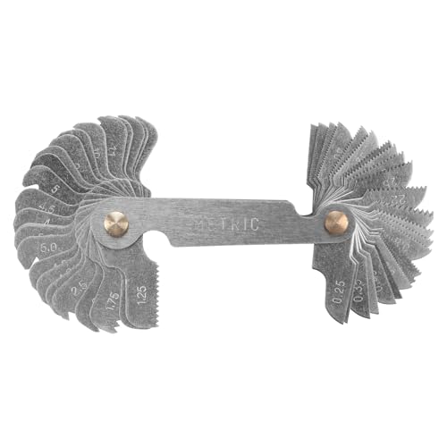 Performance Tool W8655 Combination Thread Pitch Gauge - Standard and Metric, 60 Degree Angle, Quality Construction for Accurate Readings.
