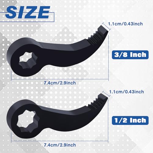 2Pcs Pry Bar Wrench Adapter Head, 3/8“ 1/2” Drive Adjustable Angle Crowbar Adapter Head Tool, Heavy-Duty Ratchet Pry Bar Attachment, Half Shaft Removal Car Repairing Tools for Tight Spaces