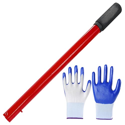 2 Ton Jack Handle Replacement, Horizontal Hydraulic Jack Handle Replacement Kit with Gloves, Anti-Slip Grip Steel Jack Lifting Handles for Most Vehicles, Car Accessories (Red) - color: Red