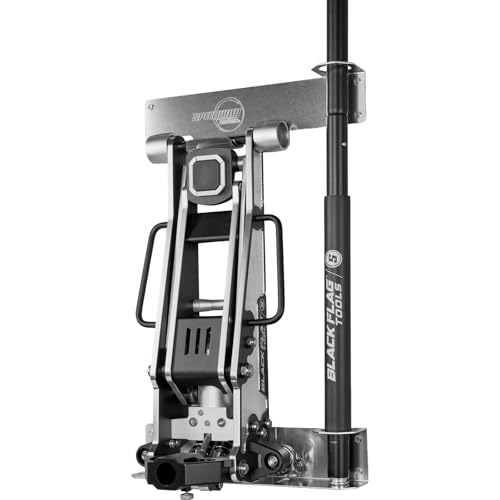 Speedway Motors Wall Mount Aluminum Floor Jack Holder, 1.5–3 Ton Racing Jacks, Universal Trailer and Garage Storage Bracket with Handle Loops, Fits Single or Dual Front Wheel Jacks