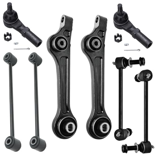 Detroit Axle - 8pc End Kit for 2011-2023 Chrysler 300 Dodge Charge Challenger 2 Front Lower Rearward Control Arms 2 Outer Tie Rods 4 Front Rear Sway Bars Replacement - size: 8CS34576/8PC