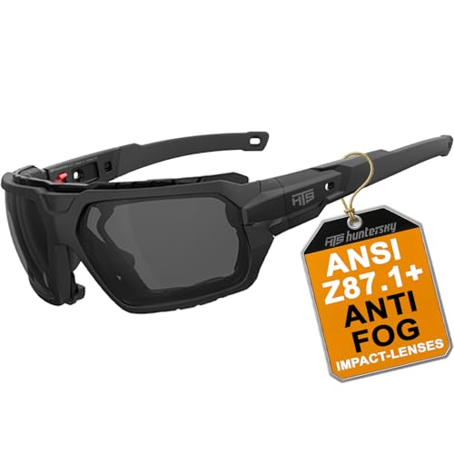 HTS HUNTERSKY Protective Powersports Motorcycle Anti Fog Riding Goggles Eyewear Padded Sunglasses Windproof UTV Spoggles - color: Black Gray