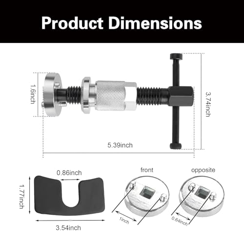 Car Brake Piston Wind Back Tool, Rust-proof Alloy Car Brake Pistons Wind Back Tool, 3PCS Auto Brake-Caliper Piston Rewind Kits, with Double-Sided Push Heads, Universal for RVs, SUVs, Trucks