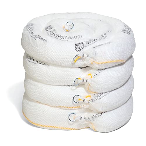 PIG Oil Boom - Oil-Only Absorbent Boom - 4 Pack - 5" x 10' Boom - Absorbs up to 6 gallons per Boom - BOM405 - size: 5" x 10'