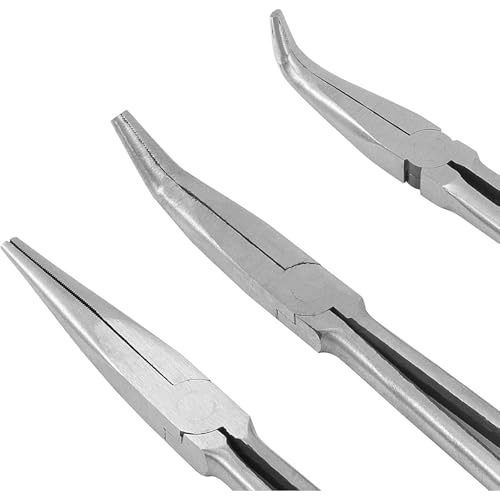 HOIGON 3 Pieces 16 Inch Long Needle Nose Plier Set, 90-Degree 45-Degree Straight Extra Long Reach Pliers Set with Comfortable Handle for Tight Space