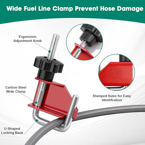4 Piece Hose Pinch Off Pliers Flexible Hose Clamp Pliers, Brake Fuel Line Clamp Automotive without Damaging the Line, Radiator Hoses Clamp Tool Set for Heater Hose Coolant Maintenance