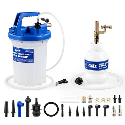 OMT 3L Vacuum Brake Bleeder Kit, 3.2 qt Pneumatic Brake Fluid Bleeder Kit | ABS Brake Fluid Extractor 1L Refilling Bottle 18 Adapters, One-Person Brake Bleed Fluid Pump Brake Bleeding Tools - size: 3L Standard Set