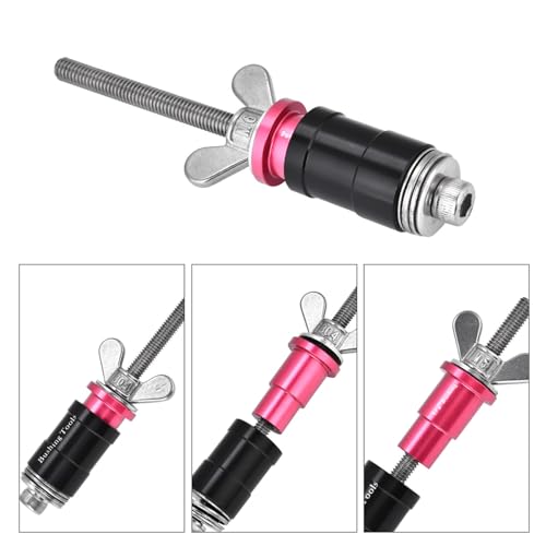 Dioche Rear Shock Bushing Tool, Anti-Rust Rear Shock Eyelet Bushing Removal and Installation Tool with 3 Adapters for Rockshox Mountain Road and s