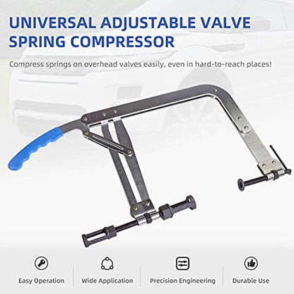 Universal Valve Spring Compressor,Valve Spring Removal Tool with 1" & 1-3/16" Adapters