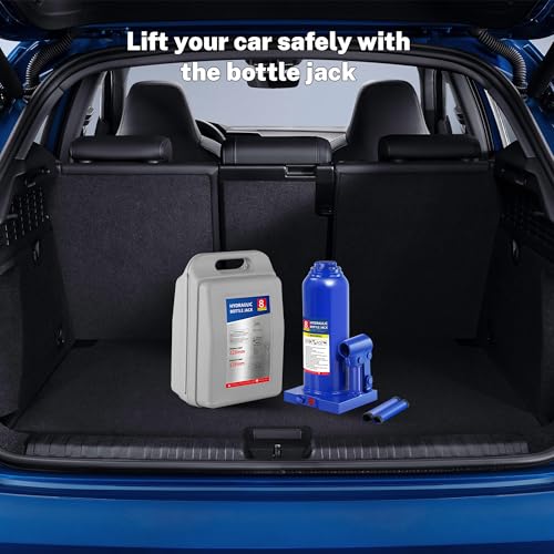 8T Hydraulic Bottle Jack, 16,000 lbs, with Tire Kit | Welded steel jack for RVs, heavy pickups. 8.98"-17.24" lift. Portable, no power needed. - color: 8 Ton Basic with Tire Repair Kit