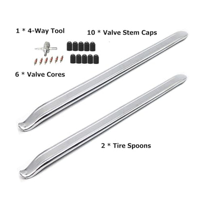 Dr.Roc 2 x 11.8 inch Tire Changing Tool with 4-Way Tool Set Tire Removal Tools Tire Spoons Tire Irons Tire Tool Tire Levers for Bike Motorcycle Dirt Bike Lawn Mower Scooter ATV UTV - size: 11.8 inch