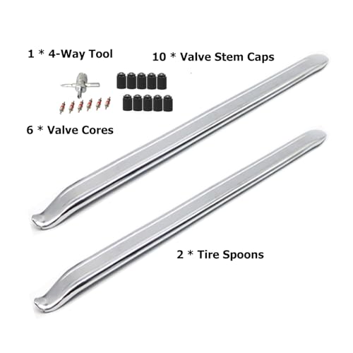 Dr.Roc 2 x 11.8 inch Tire Changing Tool with 4-Way Tool Set Tire Removal Tools Tire Spoons Tire Irons Tire Tool Tire Levers for Bike Motorcycle Dirt Bike Lawn Mower Scooter ATV UTV - size: 11.8 inch