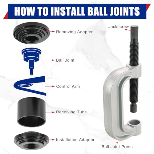 NYXOVA Ball Joint Removal Installation Tool, Heavy Duty Ball Joint Press Kit & U Joint Removal Tool with 4 Wheel Drive Adapters for Most 2WD and 4WD Cars Light Trucks