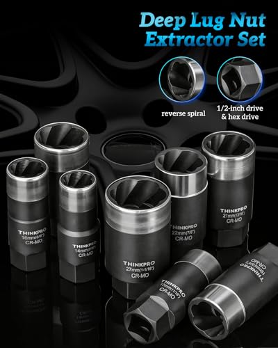 Locking Lug Nut Removal Tool,Heavy Duty Wheel Lock Removal Kit | 10 Pieces Lug Nut Extractor,Wheel Lock Removal Tool for Stripped, Rounded or Damaged Lug Nuts Removing